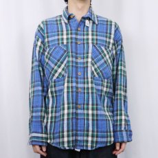 画像2: 90's BIG MAC USA製 チェック柄 ヘビーネルシャツ L (2)