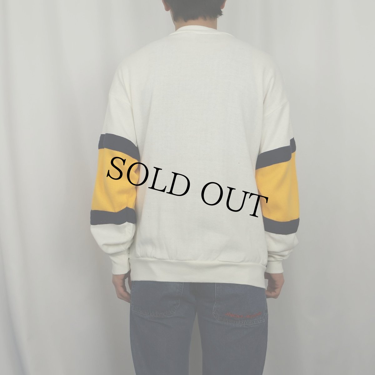 画像3: 90's RALLY SWEATS USA製 切り替えデザイン "NAVY" プリントスウェット L (3)