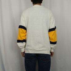 画像3: 90's RALLY SWEATS USA製 切り替えデザイン "NAVY" プリントスウェット L (3)