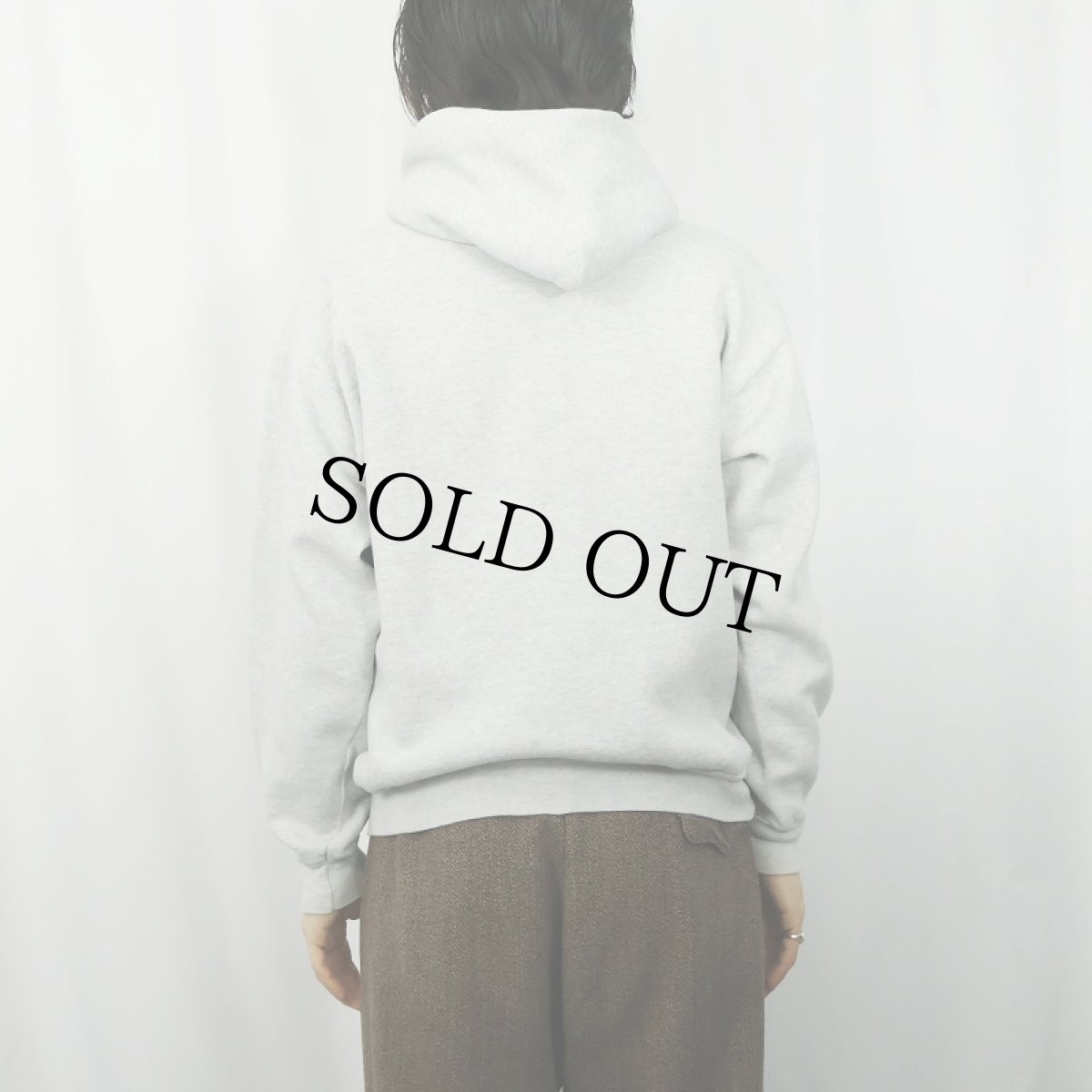 画像3: 90's Hanes USA製 "WAYNESVILLE TIGERS" ウイングフット プリントスウェットフーディー L (3)