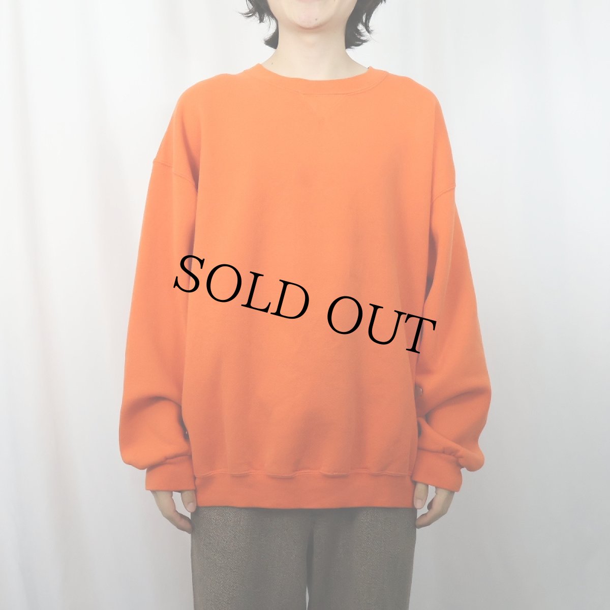 画像2: 90's DISCUS ATHLETIC USA製 前V 無地スウェット XL  (2)