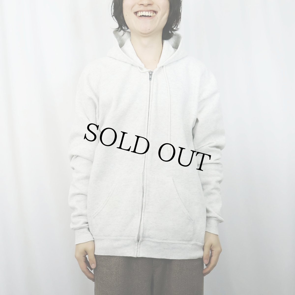 画像2: 90's Lee USA製 無地 スウェットジップパーカー L (2)