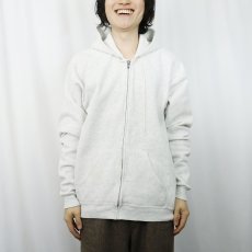 画像2: 90's Lee USA製 無地 スウェットジップパーカー L (2)