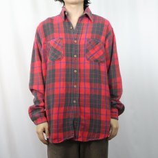 画像2: 80's BIG MAC USA製 チェック柄 ヘビーネルシャツ L (2)