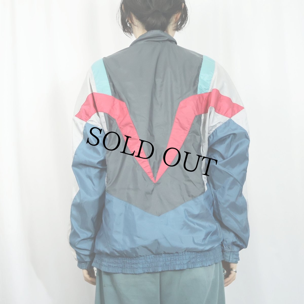 画像3: 80's adidas ロゴ刺繡 切り替えデザイン トラックジャケット M (3)