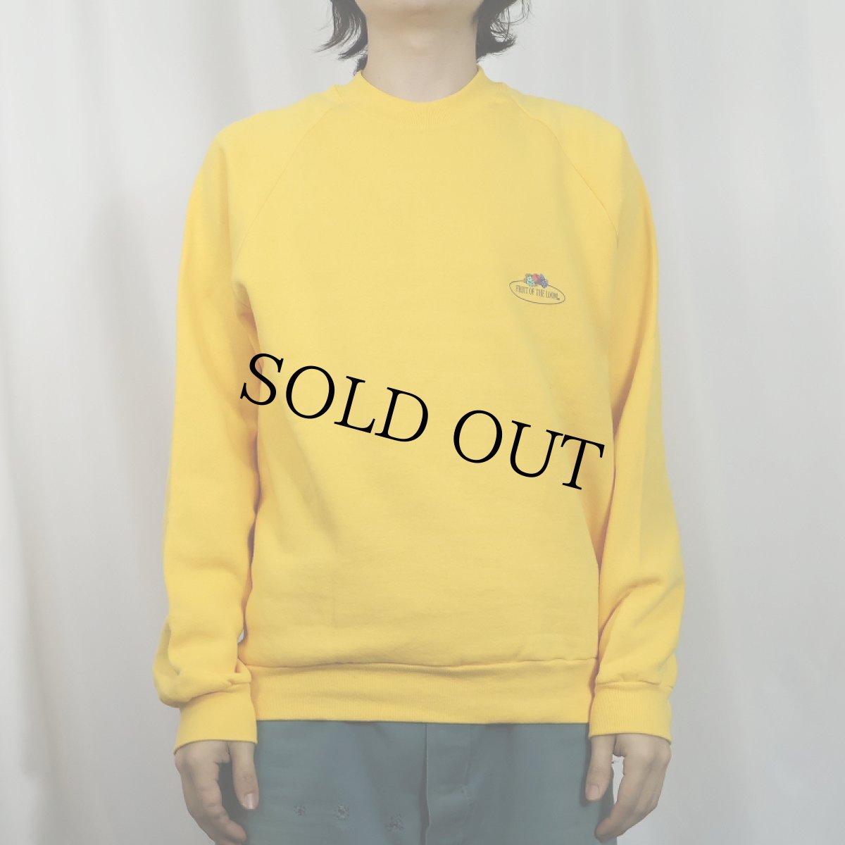 画像3: 90's FRUIT OF THE LOOM IRELAND製 ロゴプリント ラグランスウェット M (3)