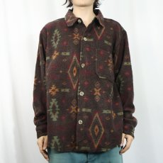 画像2: TSUNAMI SPORT CANADA製 ネイティブ柄 ウールシャツ S (2)