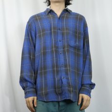 画像2: 90's〜 FADED GLORY チェック柄 ライトネルシャツ M (2)