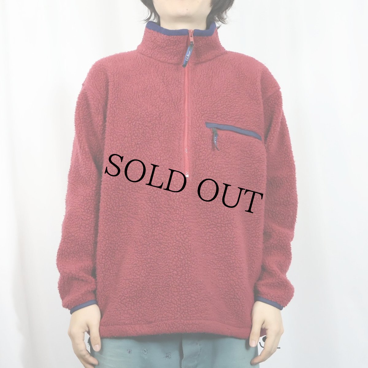 画像2: 90's L.L.Bean ハーフジップ フリースジャケット (2)