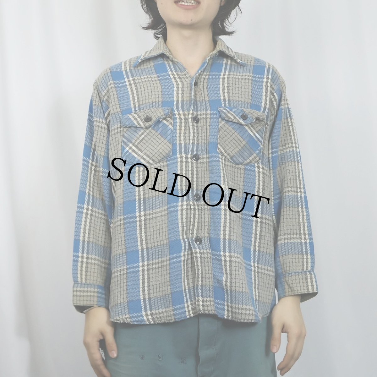 画像2: 70's FROSTPROOF チェック柄 ヘビーネルシャツ SIZE16 (2)