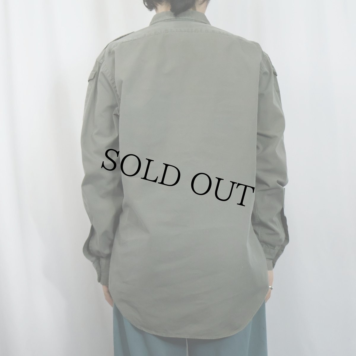 画像3: 90's Willis & Geiger USA製 ガンパッチ付き コットンサファリシャツ L (3)