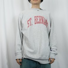 画像2: 80's Champion トリコタグ REVERSE WEAVE USA製 "ST. BERNARD" 染み込みプリントスウェット XL (2)