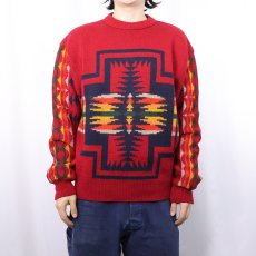 画像2: 70's PENDLETON USA製 ネイティブ柄 ウールニットセーター XL (2)