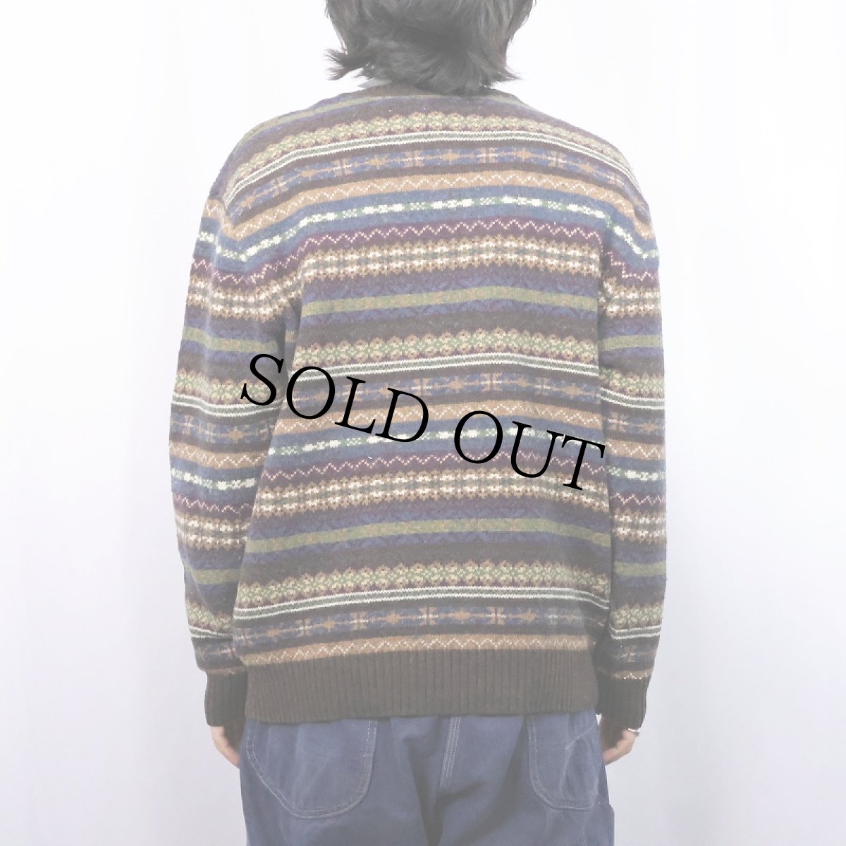 画像3: ST.JOHN'S BAY フェアアイル柄 コットン×ナイロンニットセーター L (3)