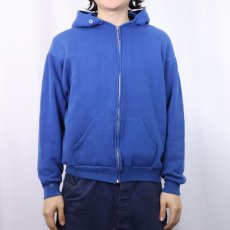 画像2: 70's Sportswear USA製 無地スウェットジップパーカー L (2)