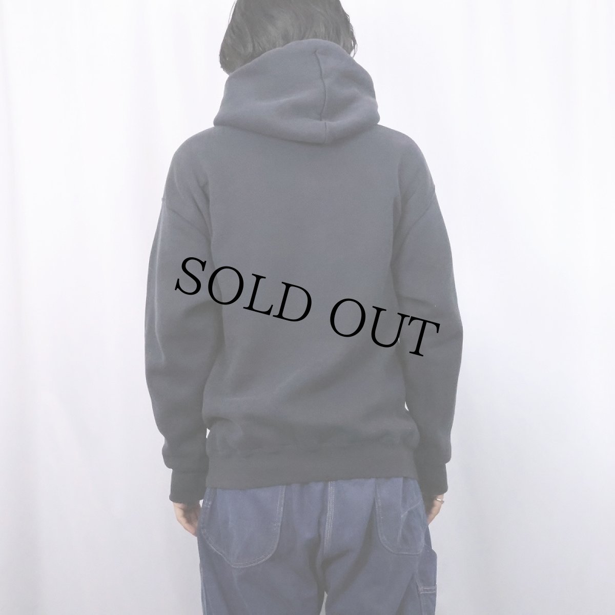 画像3: 【SALE】 90's PRO SPIRIT 無地 スウェットジップパーカー BLACK L (3)