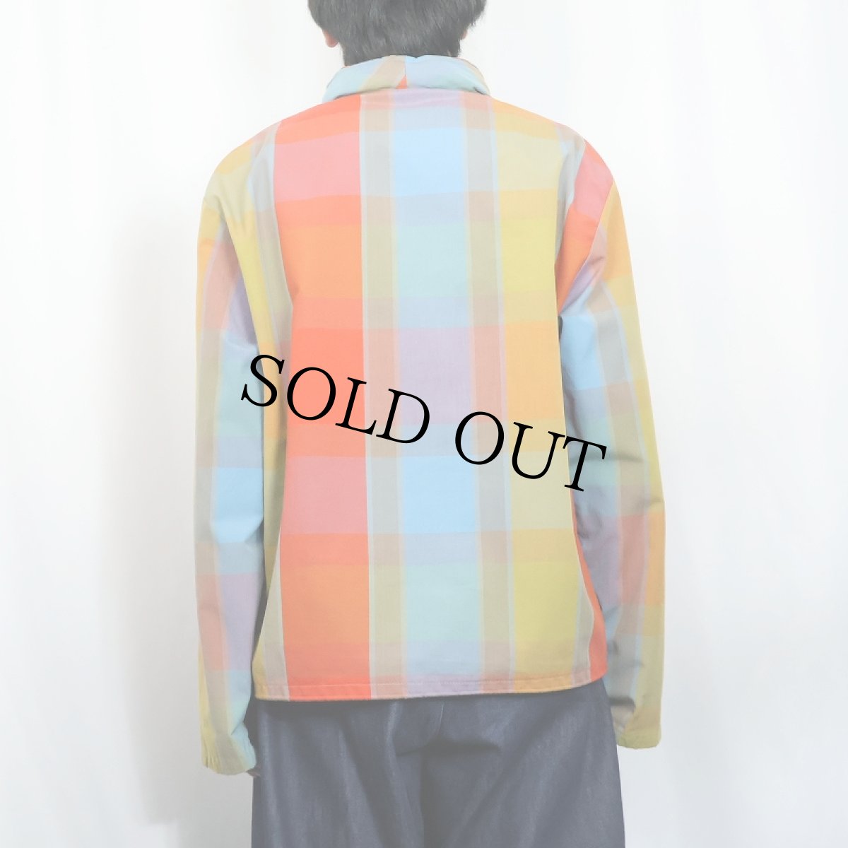 画像3: 60〜70's チェック柄 コットンハーフジップジャケット (3)