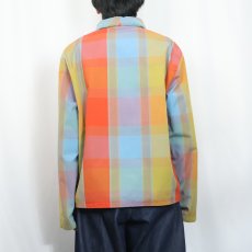 画像3: 60〜70's チェック柄 コットンハーフジップジャケット (3)