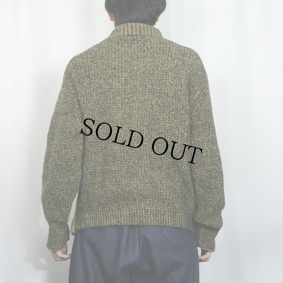 画像3: 60〜70's HOWARD sportswear ショールカラー ボア×ウールニットセーター L (3)