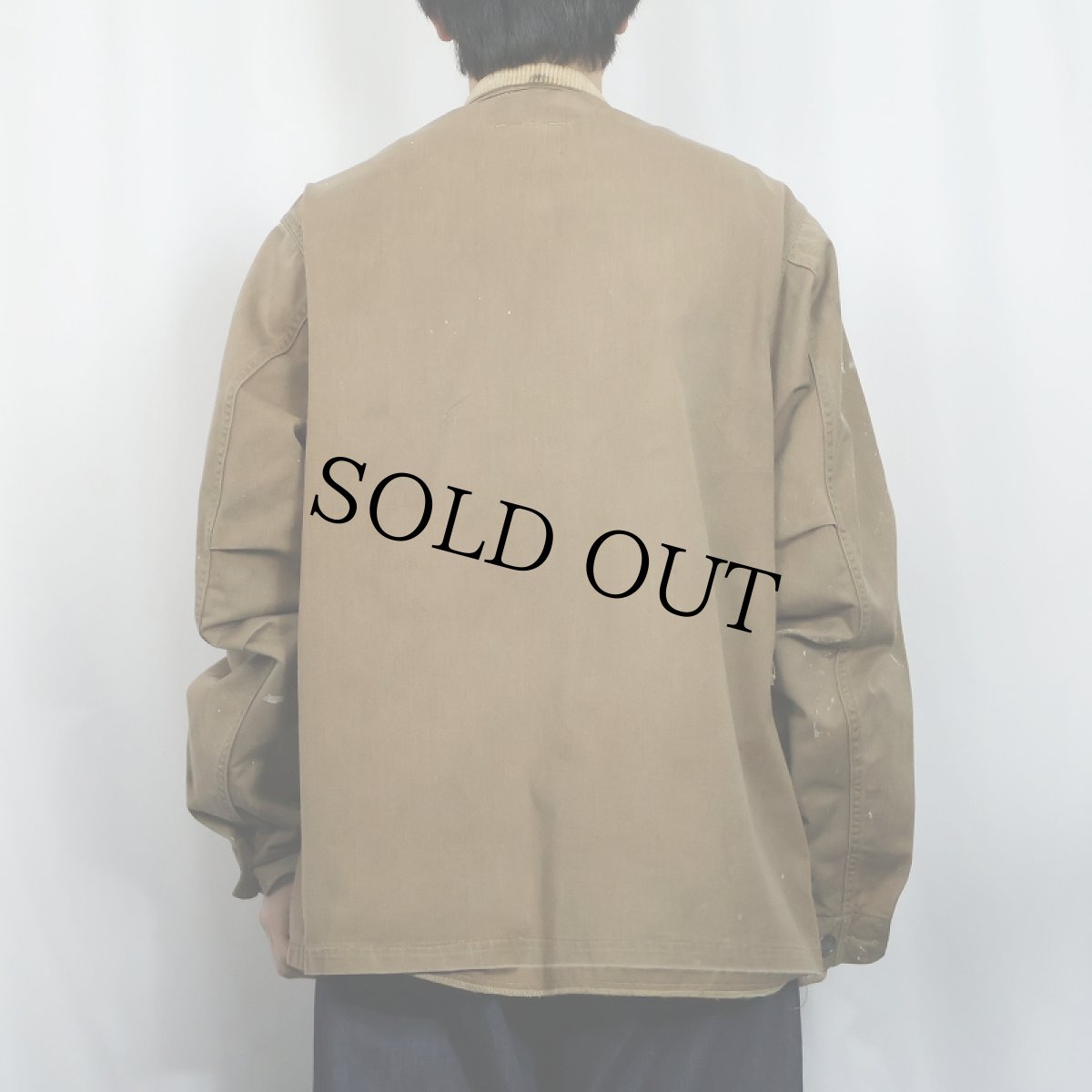 画像3: 60〜70's IDEAL ペンキペイント コットンワークジャケット (3)