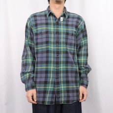 画像2: 90's POLO SPORT Ralph Lauren チェック柄 ヘビーネルシャツ L (2)