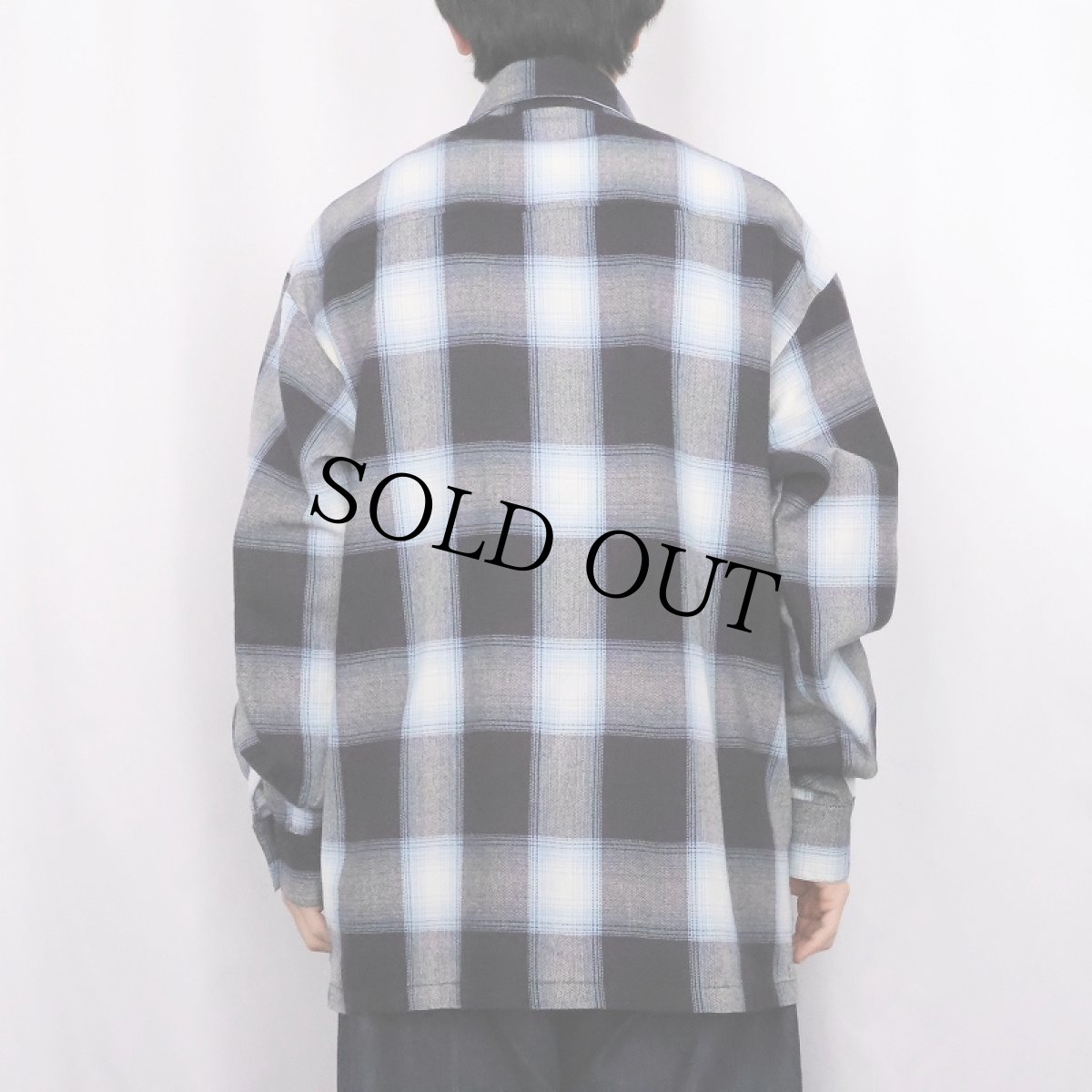 画像3: Caltop USA製 オンブレーチェック柄 アクリルシャツ M (3)