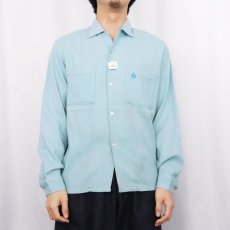 画像3: 60's PENNEY'S TOWNCRAFT "BOB STROMBERG'S MOUNTLAKE RADIO and TV" パッチ付き オープンカラーシャツ M (3)