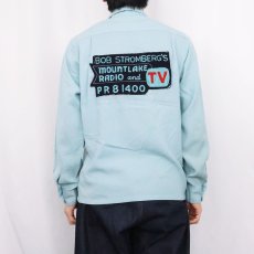 画像4: 60's PENNEY'S TOWNCRAFT "BOB STROMBERG'S MOUNTLAKE RADIO and TV" パッチ付き オープンカラーシャツ M (4)