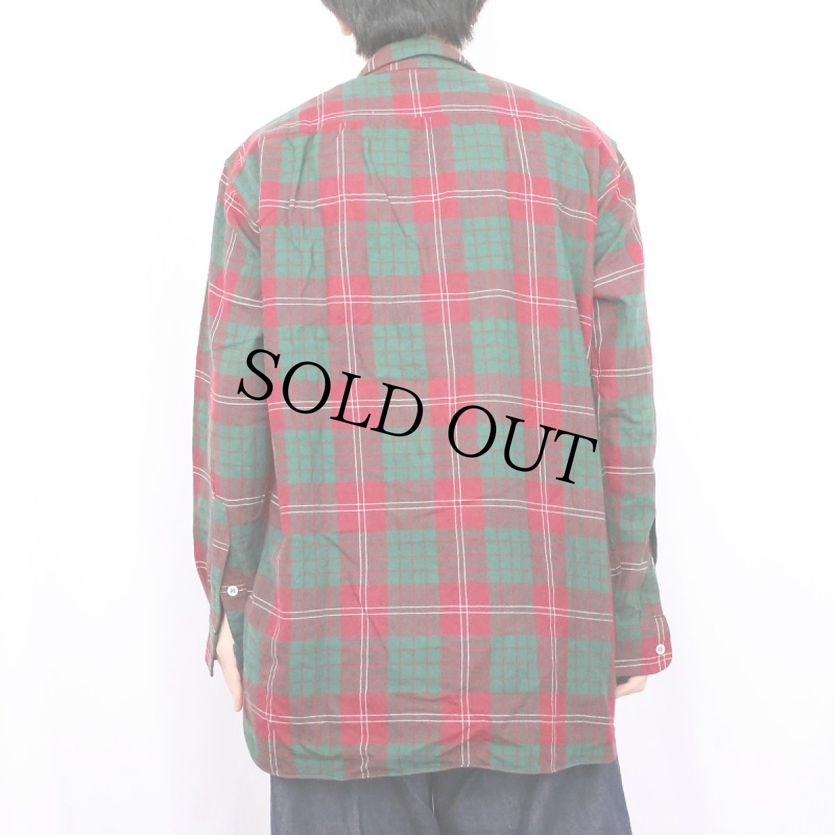 画像3: 【SALE】 50〜60's Gerhard Kennedy チェック柄 ウールオープンカラーシャツ M (3)