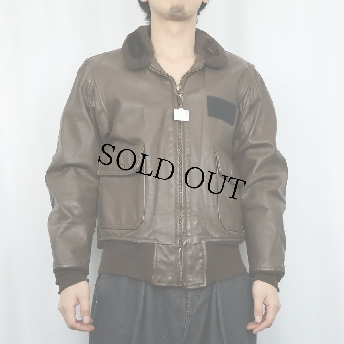 画像2: 80's U.S.NAVY G-1フライトジャケット SIZE42 (2)