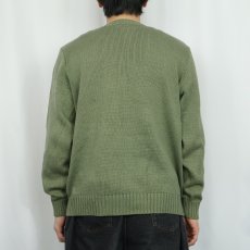 画像3: POLO Ralph Lauren ロゴ刺繍 Vネック コットンニットセーター L (3)