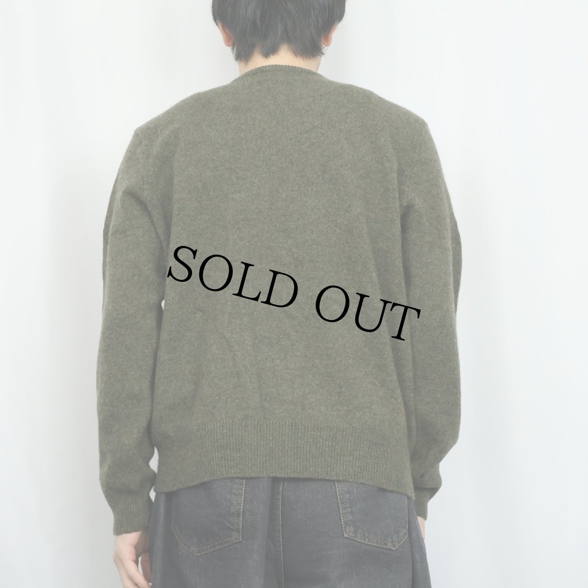 画像3: POLO Ralph Lauren ロゴ刺繍 Vネック ラムウールニットセーター XL (3)