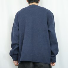 画像3: POLO Ralph Lauren ロゴ刺繍 Vネック コットンニットセーター NAVY XL (3)