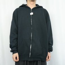 画像2: 90's JERZEES USA製 スウェットジップパーカー BLACK 3X (2)