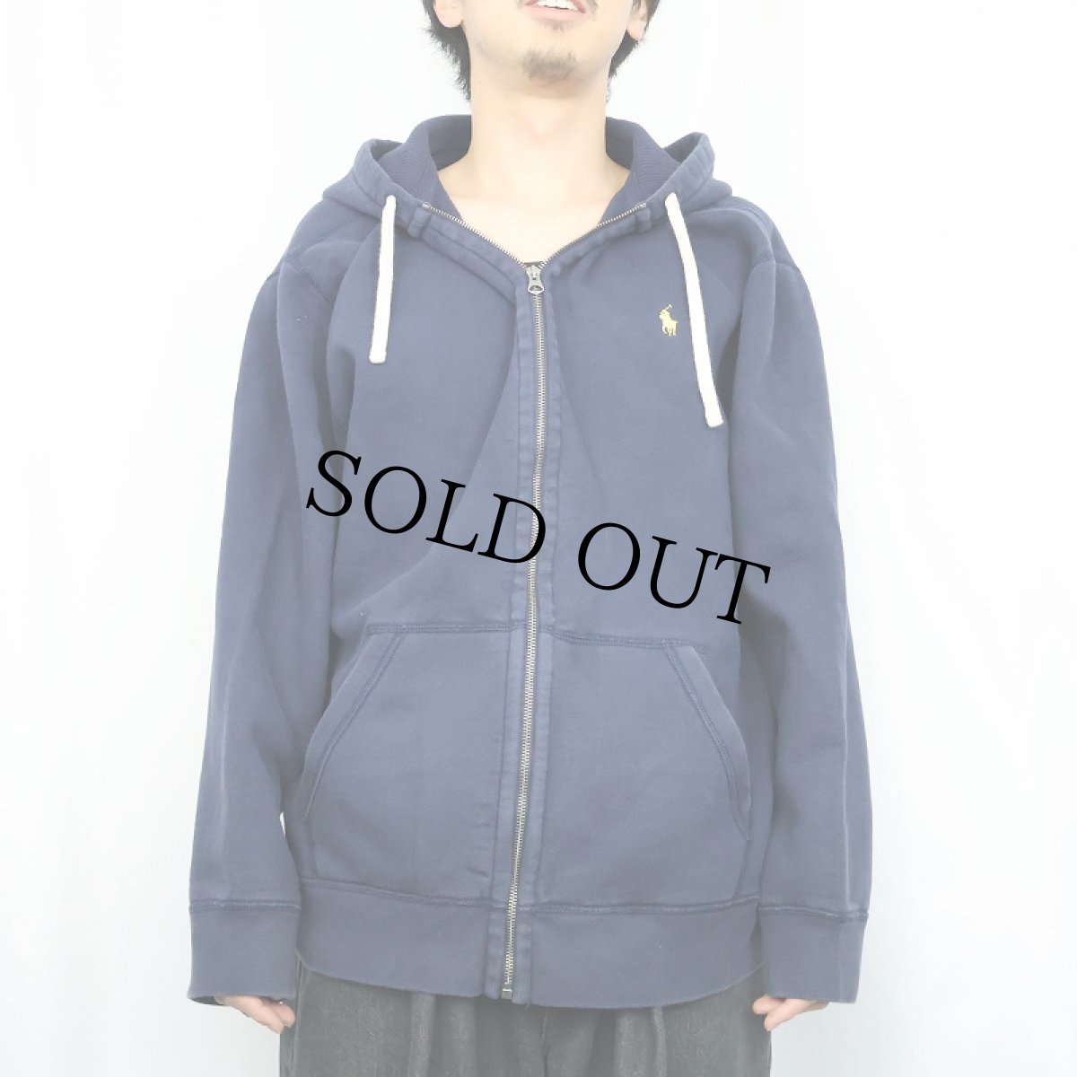 画像2: POLO Ralph Lauren ロゴ刺繍 スウェットジップパーカー NAVY XXL (2)