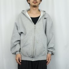 画像2: 90's RUSSELL ATHLETIC USA製 無地スウェットジップパーカー XL (2)