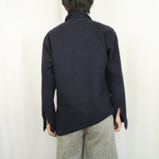 画像3: 70's〜 mosthead ポリエステルウール CPOシャツ NAVY M  (3)