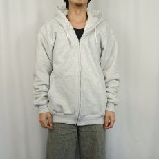 画像2: 90's PLUMA 裏サーマル ポリエステル スウェットジップパーカー L (2)