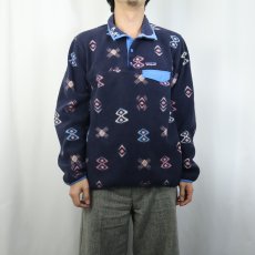 画像2: 2019SS Patagonia 総柄 スナップT NAVY L (2)
