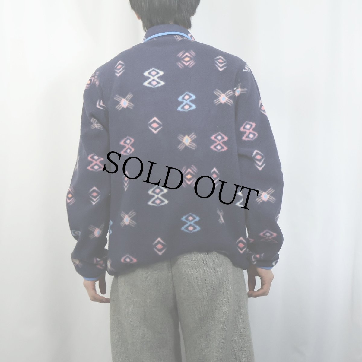 画像3: 2019SS Patagonia 総柄 スナップT NAVY L (3)