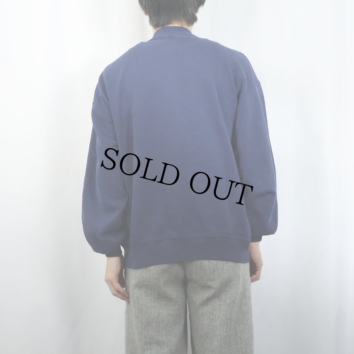 画像3: 90's RUSSELL ATHLETIC USA製 前V 無地スウェット NAVY XL (3)