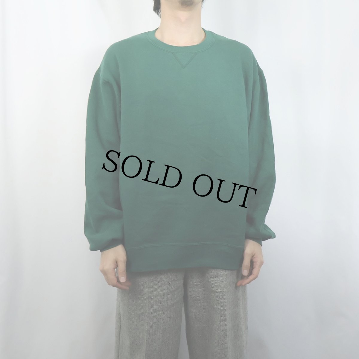 画像2: 90's RUSSELL ATHLETIC USA製 前V 無地スウェット L (2)