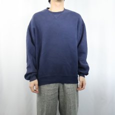 画像2: 90's RUSSELL ATHLETIC USA製 前V 無地スウェット NAVY L (2)