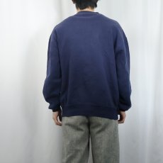 画像3: 90's RUSSELL ATHLETIC USA製 前V 無地スウェット NAVY L (3)