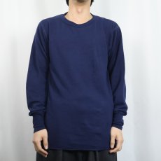 画像2: 90's duofold USA製 無地 2PLYカットソー NAVY L (2)