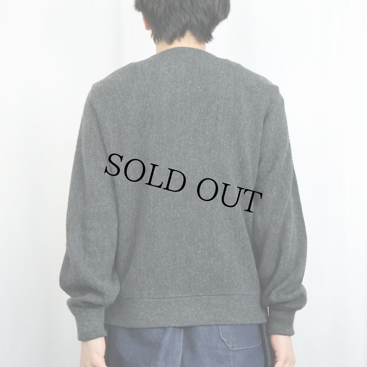 画像3: 80〜90's IZOD LACOSTE USA製 ロゴ刺繍 アクリルニットカーディガン S (3)