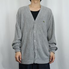 画像2: 80〜90's IZOD LACOSTE USA製 ロゴ刺繍 アクリルニットカーディガン XL (2)