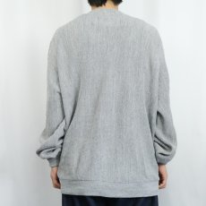 画像3: 80〜90's IZOD LACOSTE USA製 ロゴ刺繍 アクリルニットカーディガン XL (3)