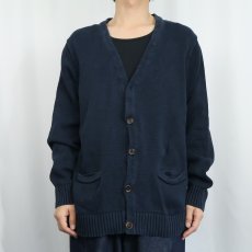 画像2: L.L.Bean コットンニットカーディガン NAVY L (2)