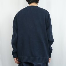 画像3: L.L.Bean コットンニットカーディガン NAVY L (3)